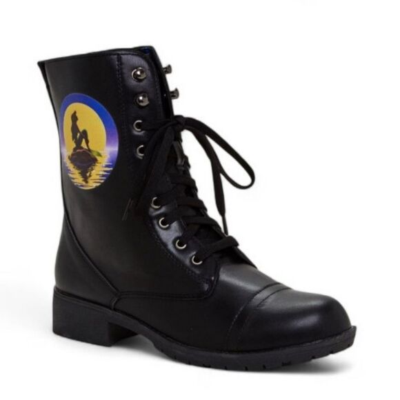 Disney The Little Mermaid Ariel Silhouette Combat Boots - Picture 1 of 5